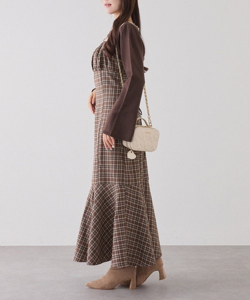 ショートニット＋マーメイドキャミワンピースセット（ワンピース