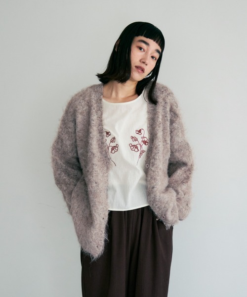 Crisp（クリスプ）の「メランジシャギーオーバーニットカーディガン（カーディガン/ボレロ・レディース・グレイッシュベージュ/ブルー/オレンジ・FREE）」の7枚目の写真