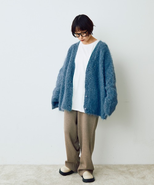 Crisp（クリスプ）の「メランジシャギーオーバーニットカーディガン（カーディガン/ボレロ・レディース・グレイッシュベージュ/ブルー/オレンジ・FREE）」の16枚目の写真