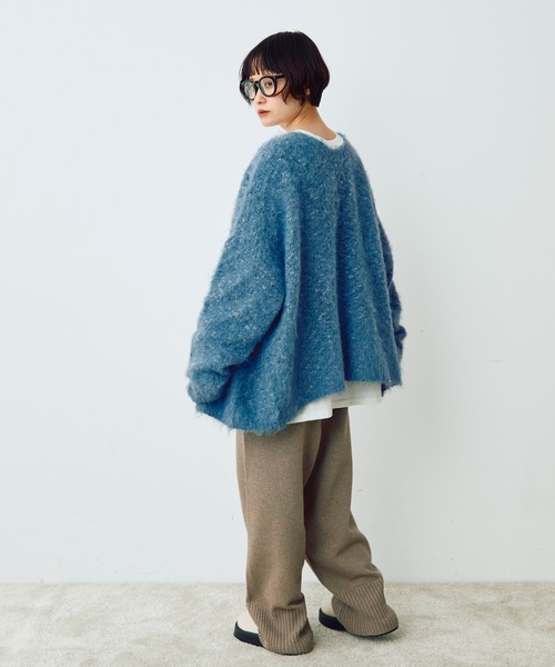 Crisp（クリスプ）の「メランジシャギーオーバーニットカーディガン（カーディガン/ボレロ・レディース・グレイッシュベージュ/ブルー/オレンジ・FREE）」の17枚目の写真