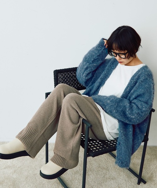 Crisp（クリスプ）の「メランジシャギーオーバーニットカーディガン（カーディガン/ボレロ・レディース・グレイッシュベージュ/ブルー/オレンジ・FREE）」の19枚目の写真