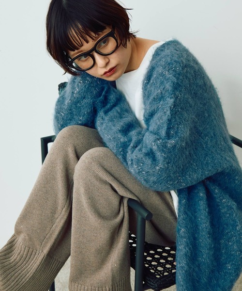 Crisp（クリスプ）の「メランジシャギーオーバーニットカーディガン（カーディガン/ボレロ・レディース・グレイッシュベージュ/ブルー/オレンジ・FREE）」の20枚目の写真