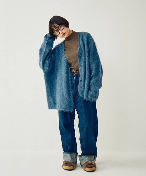 Crisp（クリスプ）の「メランジシャギーオーバーニットカーディガン（カーディガン/ボレロ・レディース・グレイッシュベージュ/ブルー/オレンジ・FREE）」の22枚目の写真