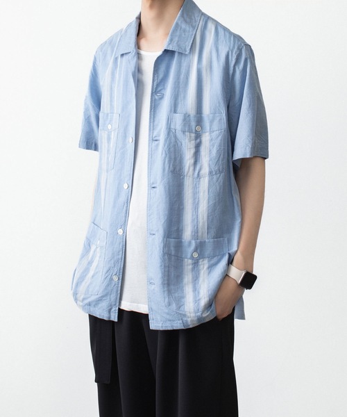 ATTACHMENT(アタッチメント)の「CO/TEN ジャガードローン グアヤベラ SHIRT / CO/TEN JACQUARD LAWN GUAYABERA SHIRT(シャツ/ブラウス・メンズ・ライトブルー/グレー/オフホワイト・3/2/1)」の8枚目の写真