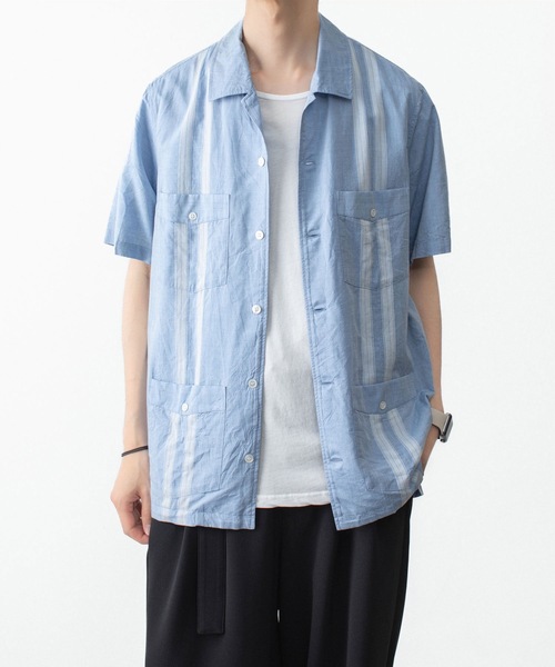 ATTACHMENT(アタッチメント)の「CO/TEN ジャガードローン グアヤベラ SHIRT / CO/TEN JACQUARD LAWN GUAYABERA SHIRT(シャツ/ブラウス・メンズ・ライトブルー/グレー/オフホワイト・3/2/1)」の7枚目の写真