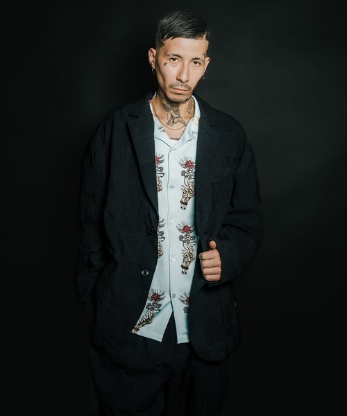 Subciety(サブサエティ)の「Patchwork tailored jacket(テーラードジャケット・メンズ・ブラック/ホワイト・SMALL/MEDIUM/LARGE/X-LARGE)」の10枚目の写真