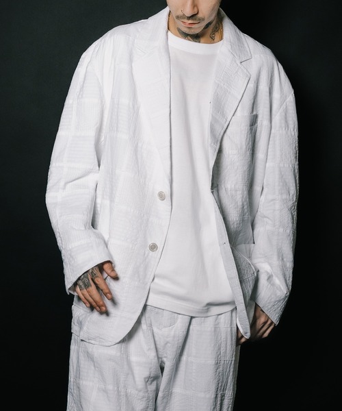 Subciety(サブサエティ)の「Patchwork tailored jacket(テーラードジャケット・メンズ・ブラック/ホワイト・SMALL/MEDIUM/LARGE/X-LARGE)」の6枚目の写真