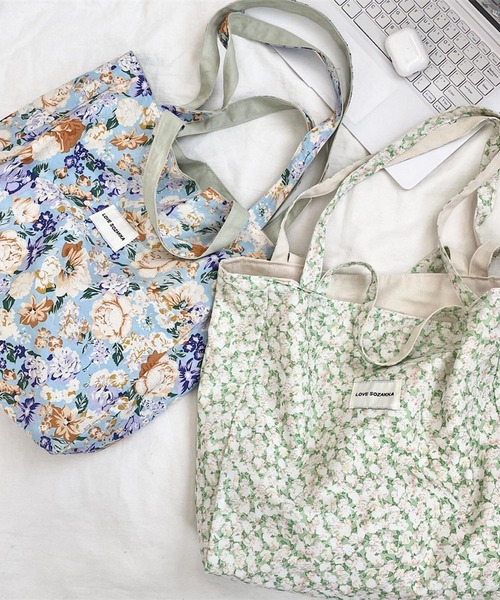 oshipic/推し活トートバッグ/花柄リバーシブルトートバッグ/大容量