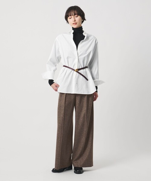 UNITED ARROWS（ユナイテッドアローズ）の「ツイードライク 2タック ワイド パンツ（その他パンツ・レディース・ナチュラル/ダークブラウン・38/34/36）」の3枚目の写真