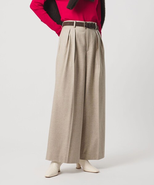 UNITED ARROWS（ユナイテッドアローズ）の「ツイードライク 2タック ワイド パンツ（その他パンツ・レディース・ナチュラル/ダークブラウン・38/34/36）」の5枚目の写真