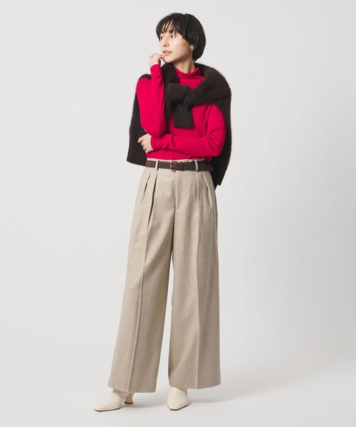 UNITED ARROWS（ユナイテッドアローズ）の「ツイードライク 2タック ワイド パンツ（その他パンツ・レディース・ナチュラル/ダークブラウン・38/34/36）」の6枚目の写真