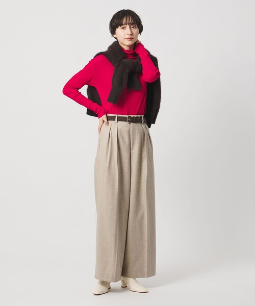 UNITED ARROWS（ユナイテッドアローズ）の「ツイードライク 2タック ワイド パンツ（その他パンツ・レディース・ナチュラル/ダークブラウン・38/34/36）」の7枚目の写真