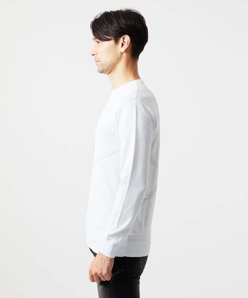 MICHEL KLEIN HOMME   （ミッシェルクランオム）の「切り替えクルーネックニット（ニット/セーター・メンズ・グレー/ブルー/ホワイト・MEDIUM/LARGE/X-LARGE）」の8枚目の写真