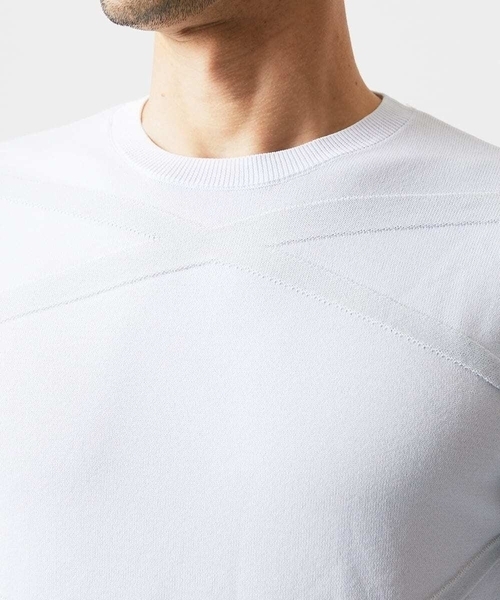 MICHEL KLEIN HOMME   （ミッシェルクランオム）の「切り替えクルーネックニット（ニット/セーター・メンズ・グレー/ブルー/ホワイト・MEDIUM/LARGE/X-LARGE）」の10枚目の写真