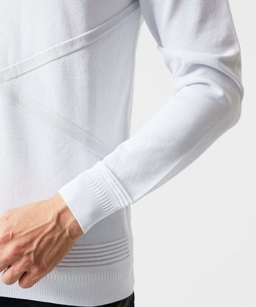 MICHEL KLEIN HOMME   （ミッシェルクランオム）の「切り替えクルーネックニット（ニット/セーター・メンズ・グレー/ブルー/ホワイト・MEDIUM/LARGE/X-LARGE）」の11枚目の写真