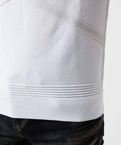 MICHEL KLEIN HOMME   （ミッシェルクランオム）の「切り替えクルーネックニット（ニット/セーター・メンズ・グレー/ブルー/ホワイト・MEDIUM/LARGE/X-LARGE）」の12枚目の写真