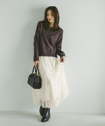 GLOBAL WORK | フワフワHugmeレーススカートSET/580927(ワンピース)