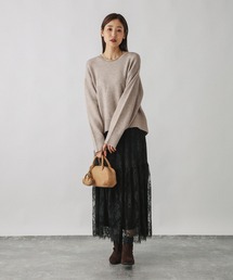 GLOBAL WORK | フワフワHugmeレーススカートSET/580927(ワンピース)