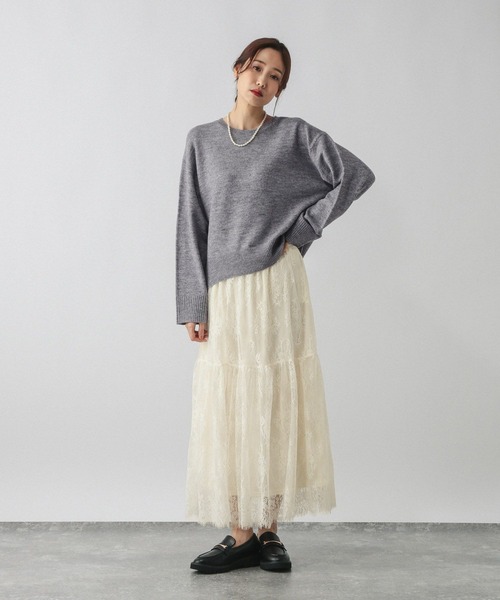 GLOBAL WORK（グローバルワーク）の「フワフワHugmeレーススカートSET/580927（ワンピース・レディース・グレー系その他6/ブラウン系その他/キャメル・MEDIUM/LARGE）」の6枚目の写真