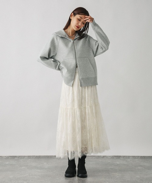 GLOBAL WORK（グローバルワーク）の「フワフワHugmeレーススカートSET/580927（ワンピース・レディース・グレー系その他6/ブラウン系その他/キャメル・MEDIUM/LARGE）」の16枚目の写真