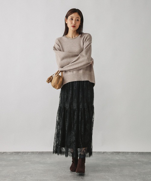 GLOBAL WORK（グローバルワーク）の「フワフワHugmeレーススカートSET/580927（ワンピース・レディース・グレー系その他6/ブラウン系その他/キャメル・MEDIUM/LARGE）」の18枚目の写真