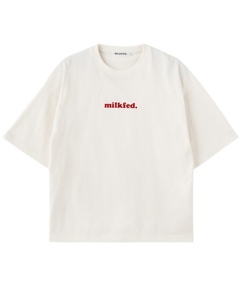MILKFED.(ミルクフェド)の「COOPER LOGO WIDE S/S TEE(Tシャツ/カットソー・レディース・オフホワイト/ライトパープル/チャコール・M/L)」の6枚目の写真