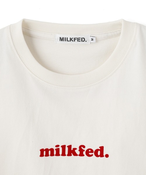 MILKFED.(ミルクフェド)の「COOPER LOGO WIDE S/S TEE(Tシャツ/カットソー・レディース・オフホワイト/ライトパープル/チャコール・M/L)」の8枚目の写真