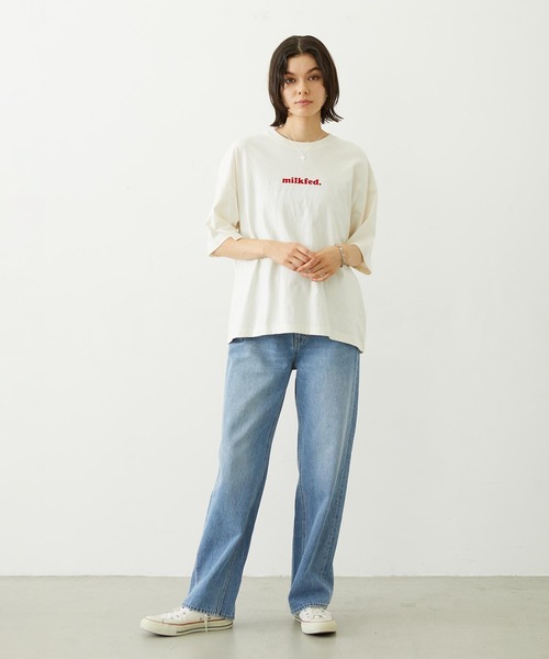 MILKFED.(ミルクフェド)の「COOPER LOGO WIDE S/S TEE(Tシャツ/カットソー・レディース・オフホワイト/ライトパープル/チャコール・M/L)」の21枚目の写真