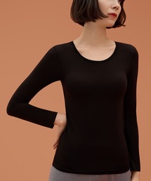 BAMBI WATER(バンビウォーター)の【特許取得】【超暖】カップ付きヒートインナー クルーネック 長袖 ロング あったかインナー カパカパしないブラトップ 吸湿発熱(インナーウェア/肌着)