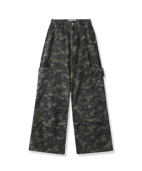 AVANDRESS（アバンドレス ）の「Accent Back String Pants CAMO（デニムパンツ・レディース・ダークグリーン・SMALL/MEDIUM/LARGE）」の6枚目の写真