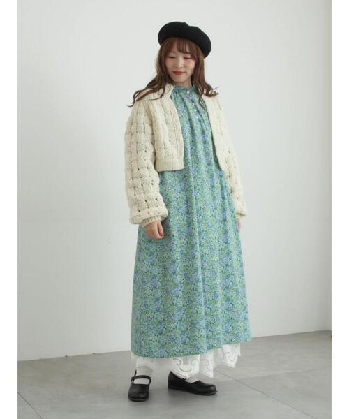 TSUHARU by Samansa Mos2（ツハルバイサマンサモスモス）の「【LIBERTY】Maria柄細コールワンピース（ワンピース・レディース・ブラック/ブルー・F）」の7枚目の写真