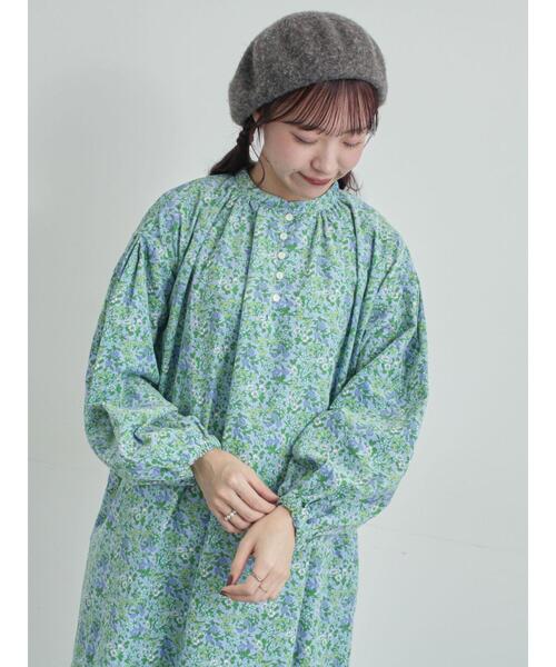 TSUHARU by Samansa Mos2（ツハルバイサマンサモスモス）の「【LIBERTY】Maria柄細コールワンピース（ワンピース・レディース・ブラック/ブルー・F）」の12枚目の写真