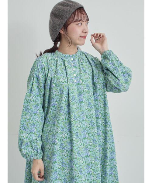 TSUHARU by Samansa Mos2（ツハルバイサマンサモスモス）の「【LIBERTY】Maria柄細コールワンピース（ワンピース・レディース・ブラック/ブルー・F）」の13枚目の写真