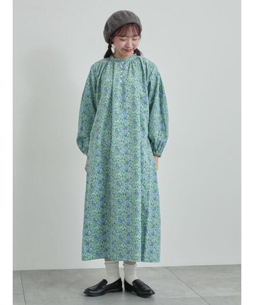 TSUHARU by Samansa Mos2（ツハルバイサマンサモスモス）の「【LIBERTY】Maria柄細コールワンピース（ワンピース・レディース・ブラック/ブルー・F）」の14枚目の写真