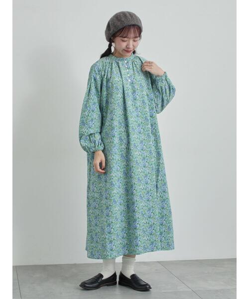 TSUHARU by Samansa Mos2（ツハルバイサマンサモスモス）の「【LIBERTY】Maria柄細コールワンピース（ワンピース・レディース・ブラック/ブルー・F）」の15枚目の写真