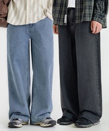 LEMAIN SECOND（リメインセカンド）の「[2PACK] NATURAL WASHING WIDE DENIM PANTS - BLACK/MEDIUM BLUE（デニムパンツ）」