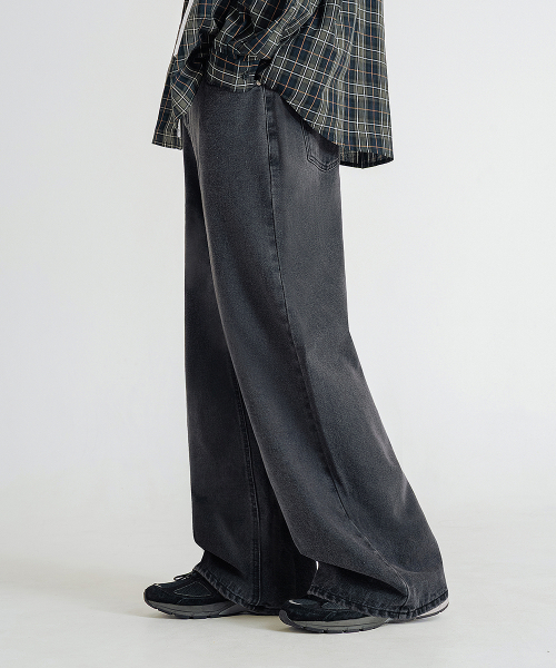 LEMAIN SECOND（リメインセカンド）の「[2PACK] NATURAL WASHING WIDE DENIM PANTS - BLACK/MEDIUM BLUE（デニムパンツ・メンズ・その他・MEDIUM/LARGE/X-LARGE/SMALL）」の4枚目の写真