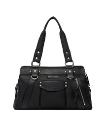 Studded Nylon Shoulder Bag (Black)