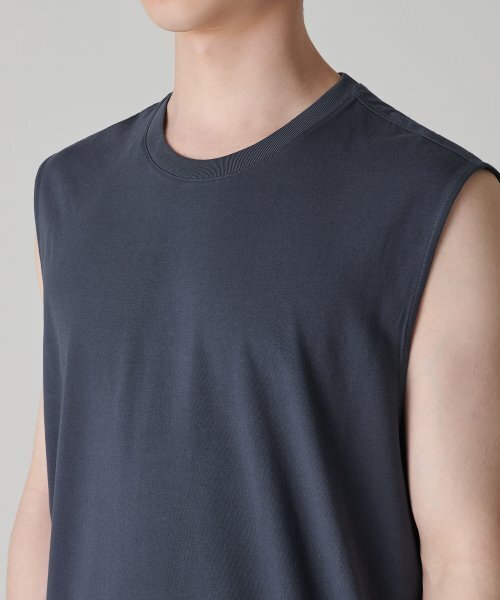 MUSINSA STANDARD（ムシンサスタンダード）の「[クールタンダード] リラックスドスリーブレストップ [アイアングレー]（Tシャツ/カットソー・メンズ・その他・SMALL/MEDIUM/X-LARGE/XXX-LARGE/LARGE/XX-LARGE）」の3枚目の写真