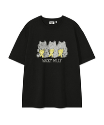 ベアプリント半袖Tシャツブラック