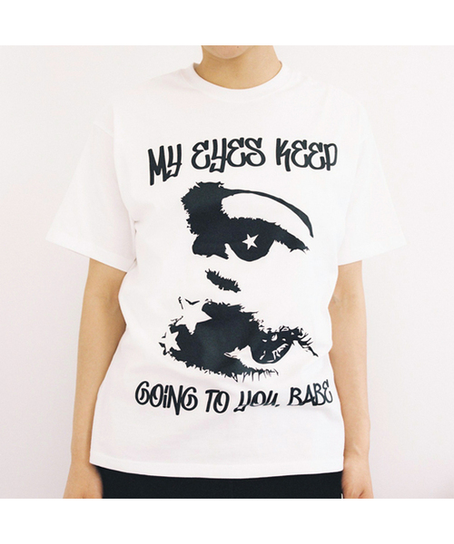 WEBHOUSE(ウェブハウス)の「アイズT-ホワイト(Tシャツ/カットソー・レディース・その他・SMALL/LARGE)」の1枚目の写真