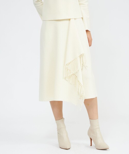 セール】【La maglia due】 フリンジAライン ニットスカート（スカート