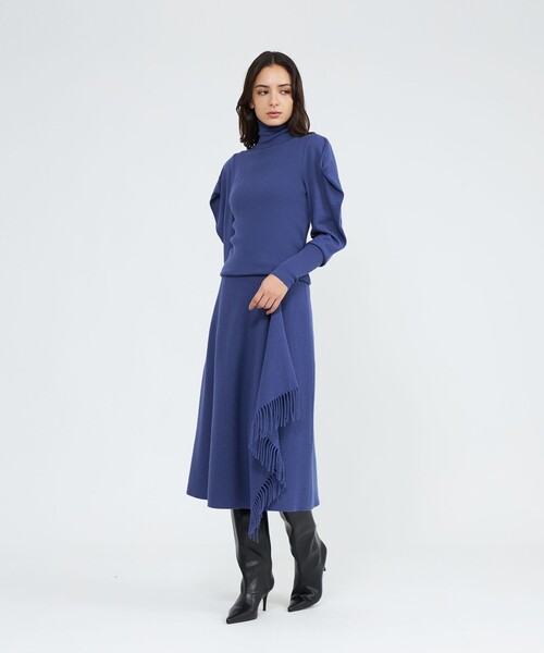 セール】【La maglia due】 フリンジAライン ニットスカート（スカート