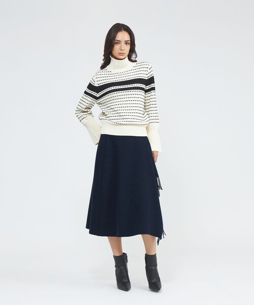 セール】【La maglia due】 フリンジAライン ニットスカート（スカート