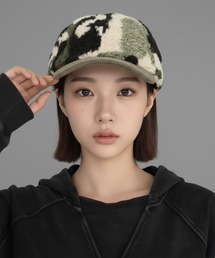 BARELY BLUE（ベアリーブルー）の「【 BARELY BLUE / ベアリーブルー 】 カモフラ ボア キャップ（キャップ）」