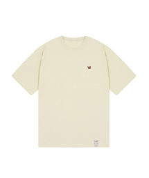 [UNISEX]スモールベアフェイススマイル半袖_サンドベージュ