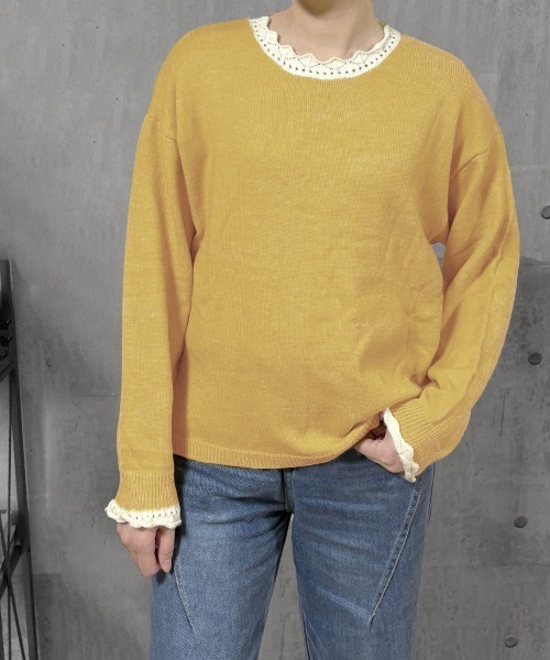 Miniministore(ミニミニストア)の「配色ニットプルオーバーラウンドネック秋服(ニット/セーター・レディース・グレー/ブラック/イエロー/ワインレッド/ライトグレー・FREE)」の16枚目の写真