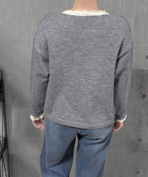 Miniministore(ミニミニストア)の「配色ニットプルオーバーラウンドネック秋服(ニット/セーター・レディース・グレー/ブラック/イエロー/ワインレッド/ライトグレー・FREE)」の20枚目の写真