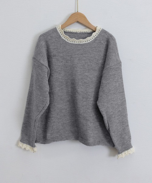 Miniministore(ミニミニストア)の「配色ニットプルオーバーラウンドネック秋服(ニット/セーター・レディース・グレー/ブラック/イエロー/ワインレッド/ライトグレー・FREE)」の21枚目の写真