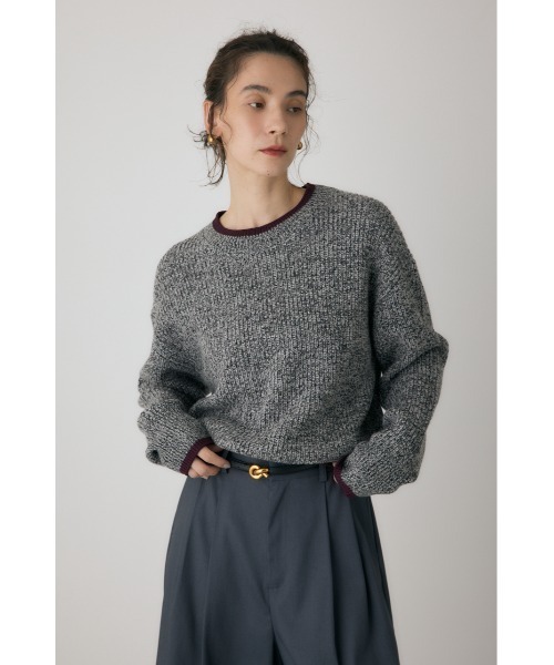 crie conforto（クリーコンフォルト）の「ミックスカラーヤーンラインニット（ニット/セーター・レディース・ブルー系その他/レッド系その他/ブラック系その他・FREE）」の2枚目の写真